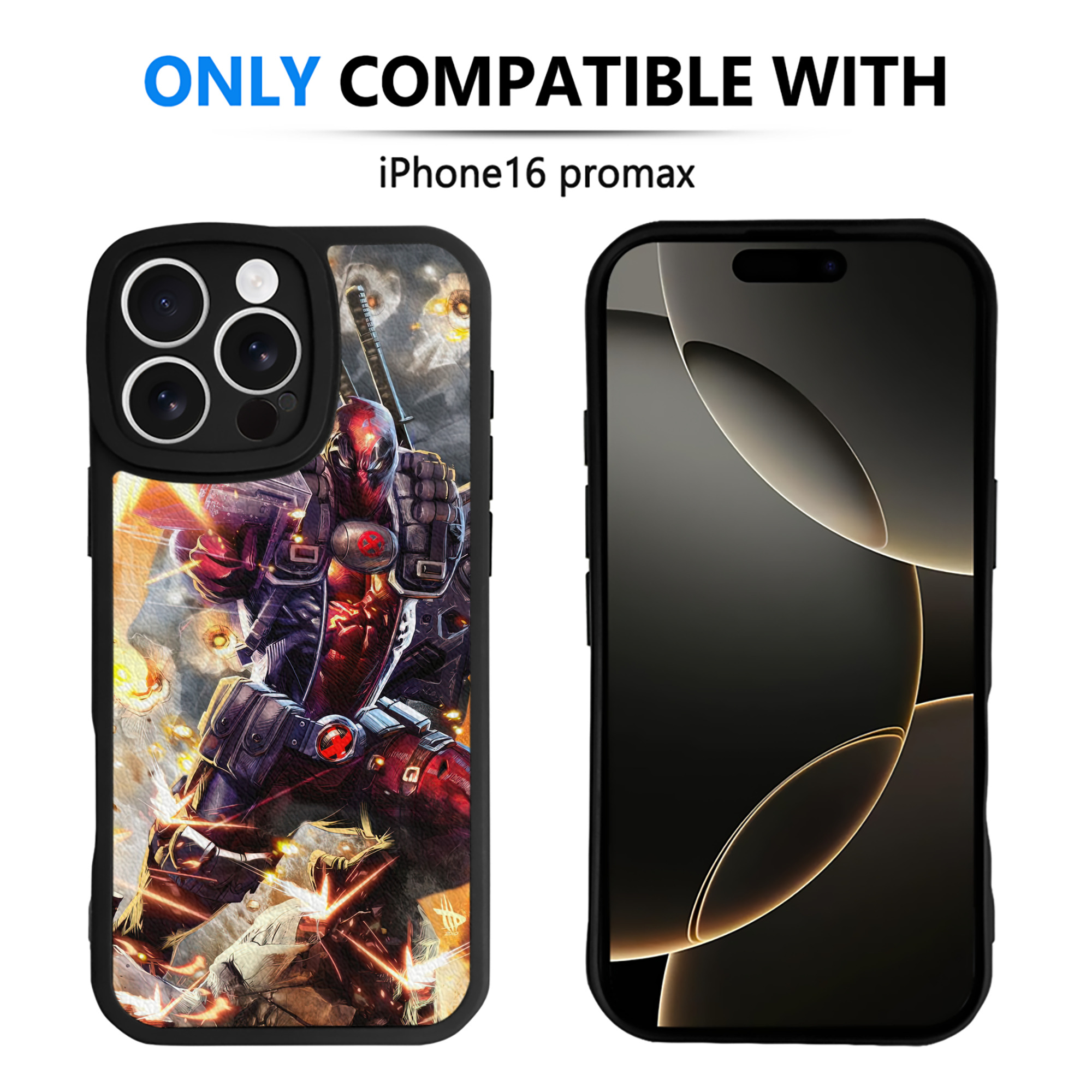 （画像用） Deadpool デッドプール 【iPhone 16シリーズ対応】シリコンスマホケース（レザー調） 材質：シリコン